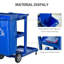 Alterizio Cleaning Carts On Wheels, Cleaning Trolley, 3 Tier Shelves, Blue