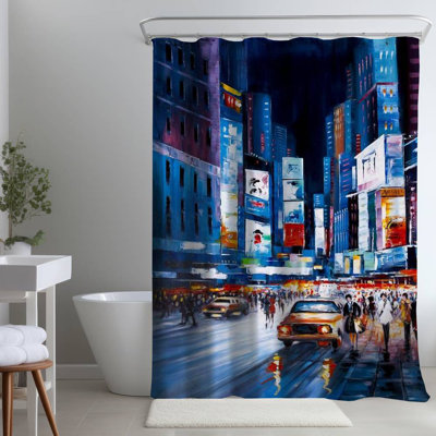 Shower Curtain CI183 – Polyester Shower Curtain, Dye Sublimation Print, 71" W × 74" L