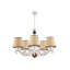 Élégant lustre en métal, blanc et crème, 21,7 po x 15,7 po x 25,6 po | 5 x douilles E27 de 40 W maximum (ampoules non incluses) | Luminaire élégant pour le salon, la salle à manger et le vestibule | Conception moderne, indice de protection IP20-710776595