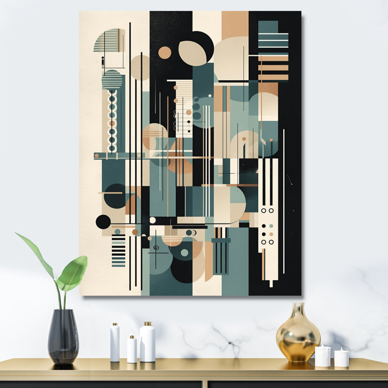«Blue and Black Symmetry In Motion III», reproduction d'art sur toile géométrique moderne, H 40 po x l 30 po x P 1,5 po