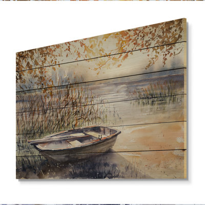 Pêche à la rivière Boati - Forêt sans cadre, peinture sur bois