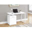 Bureau d'ordinateur moderne avec rangement réversible, bureau flottant et configuration flexible à gauche ou à droite pour l'efficacité du bureau à domicile.-801610716