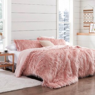 Pink Faux Fur Bed Linen Set of Four