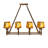 38" Long  8 Light Oblong Chandelier