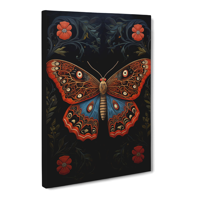 Moth Hard Edge - Wrapped Canvas, 50cm H x 35cm W x 3cm D