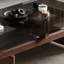Table basse rectangulaire en bois massif et verre