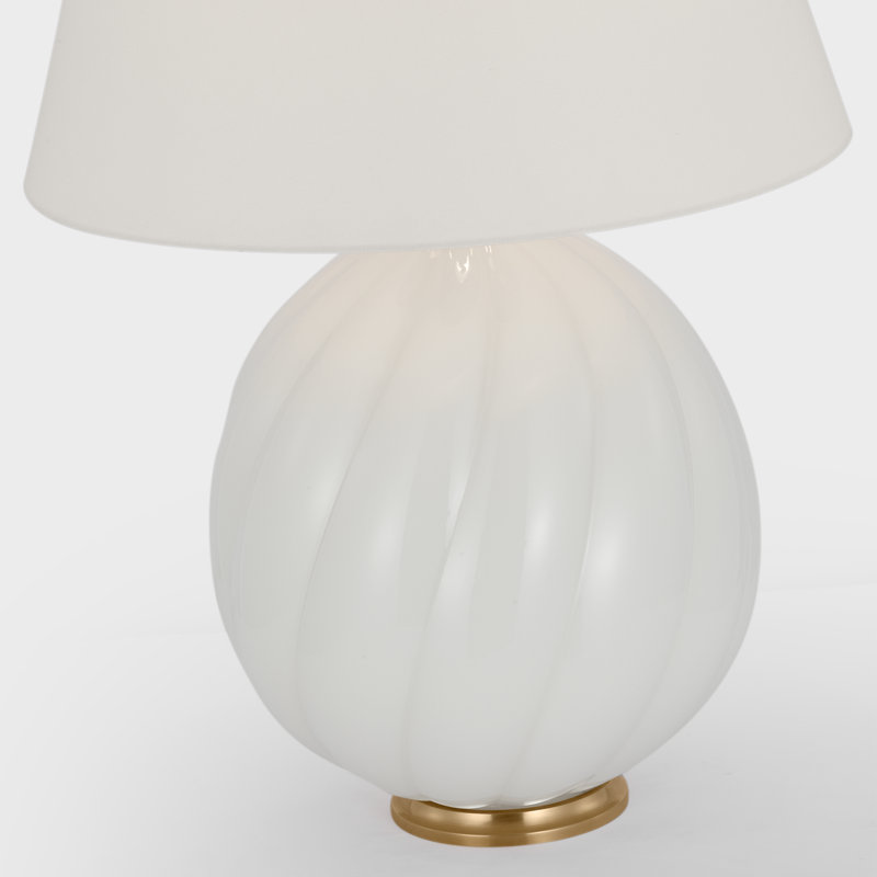 Talia Table Lamp, White Glass