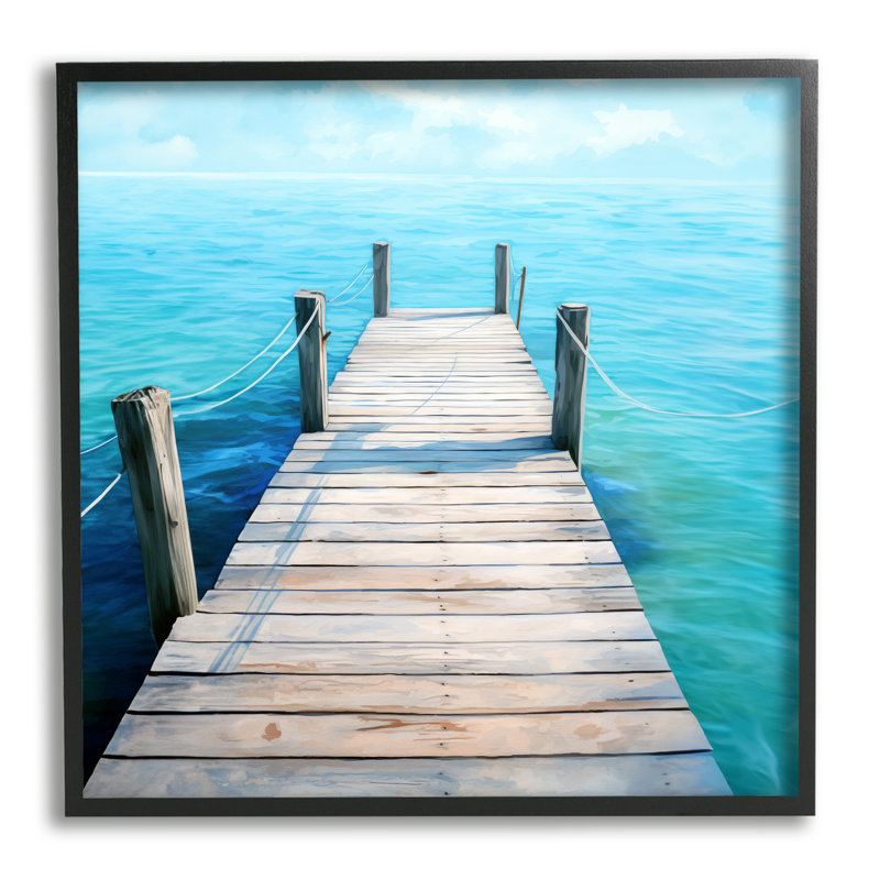 «Ba-086», encadré «Coastal Dock Landscape on Canvas» par Ray Powers, H 24 po x l 24 po x P 1,5 po