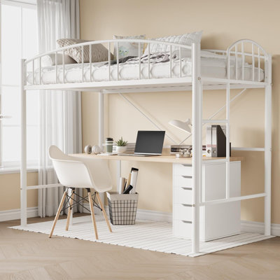 Twin Loft Bed, With Ladde And Arched Guardrail by Isabelle & Max