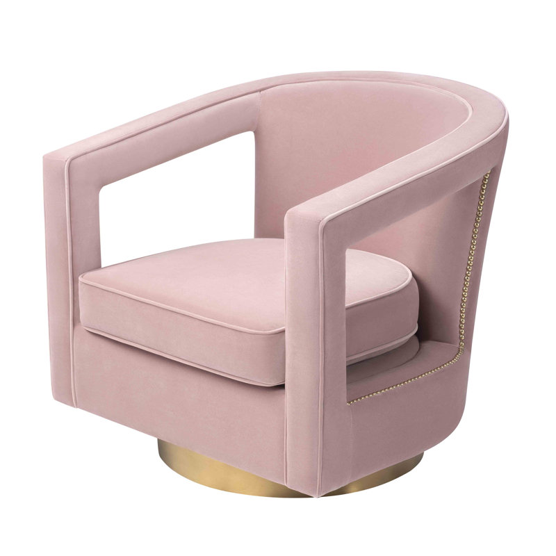 Chaise longue pivotante en velours de 30,51 po Fitz, Mauve