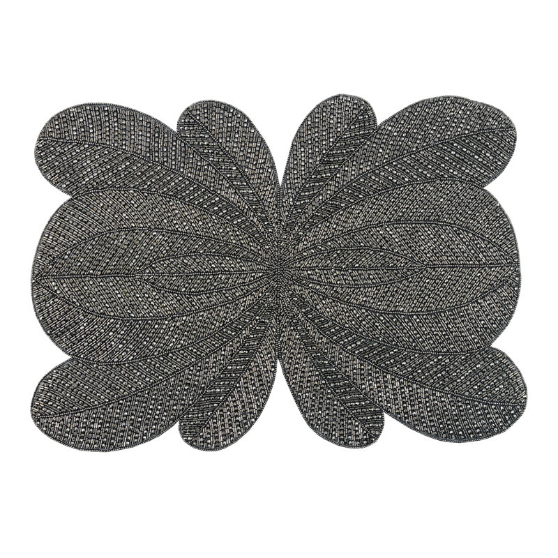 Peacock Placemat, Dark Gray