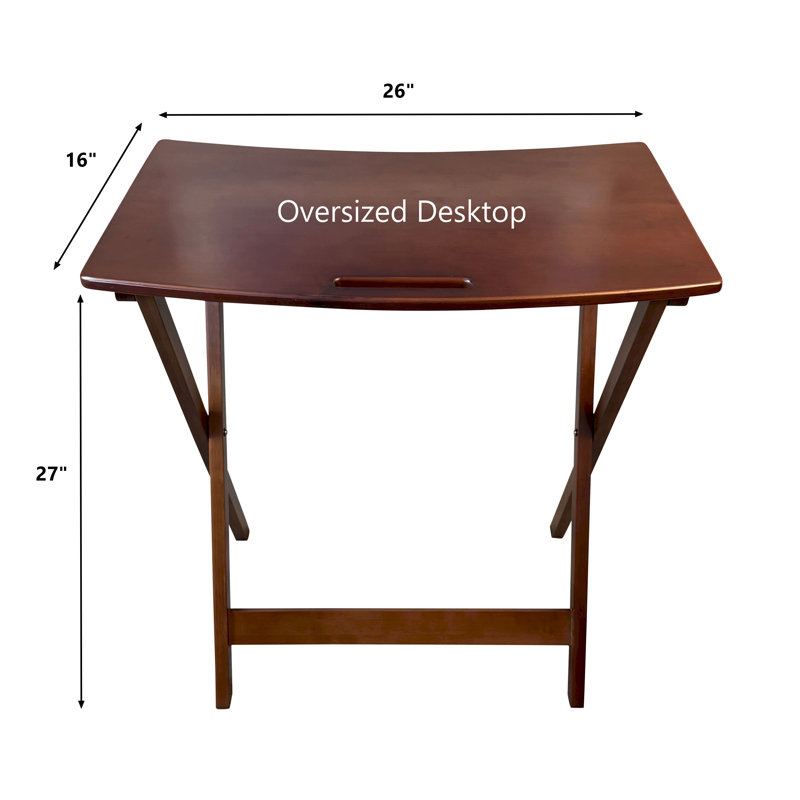 Solid Bamboo Folding Personal Table, Mahogany