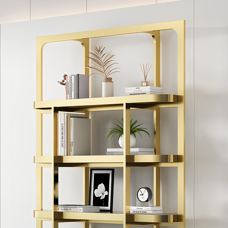 A light luxury and high-end bookcase, (4 Shelves) 78.7"H x 31.4"W x13.7"D