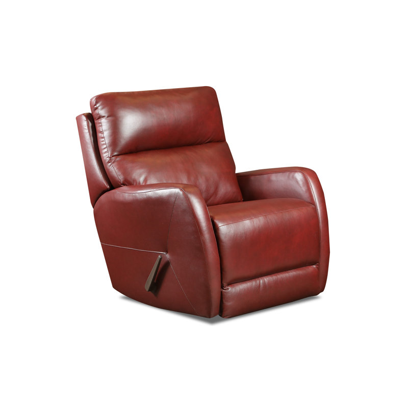 Esprit Leather Recliner, Red, Manual/Swivel