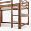 Lit mezzanine simple avec tableau coulissant ludique, bibliothèque intégrée et rails de sécurité de haute qualité, naturel-133491175-133491176