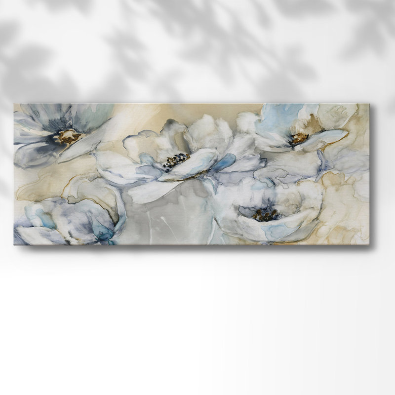 Douces fleurs sur toile, H 20 po x l 50 po x P 1,5 po