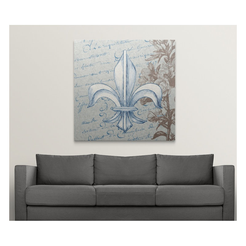 « french fleur de lis ii », impression, H 35 po x l 35 po x P 1,5 po, Toile