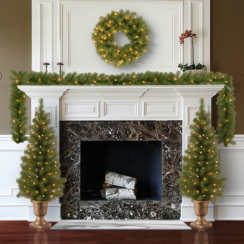 4' Pre-Lit Pine Christmas Tree