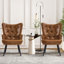 Fauteuil à oreilles en similicuir de 25,5 po de largeur Mid-Century
