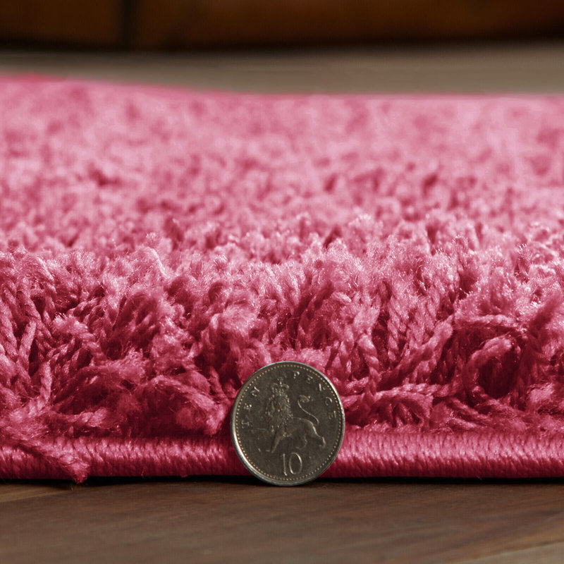 Verona Thick Pink Shaggy Area Rug – Soft Pile, Non-Slip, Durable Polypropylene Carpet for Living Room, Bedroom & Hallway