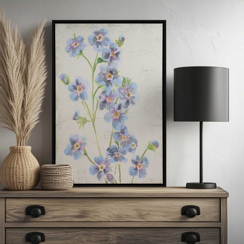 «Mountain Blossoms I» par June Erica Vess, reproduction d'art sur toile, Cadre flottant sans passe-partout, Noir