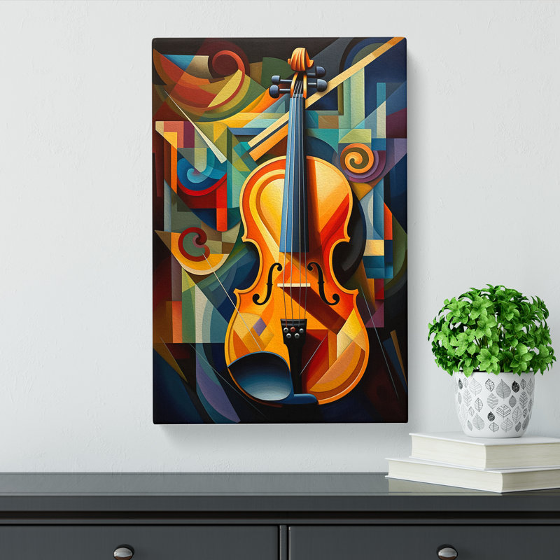 Violin Cubism - Wrapped Canvas, 60cm H x 40cm W x 3cm D
