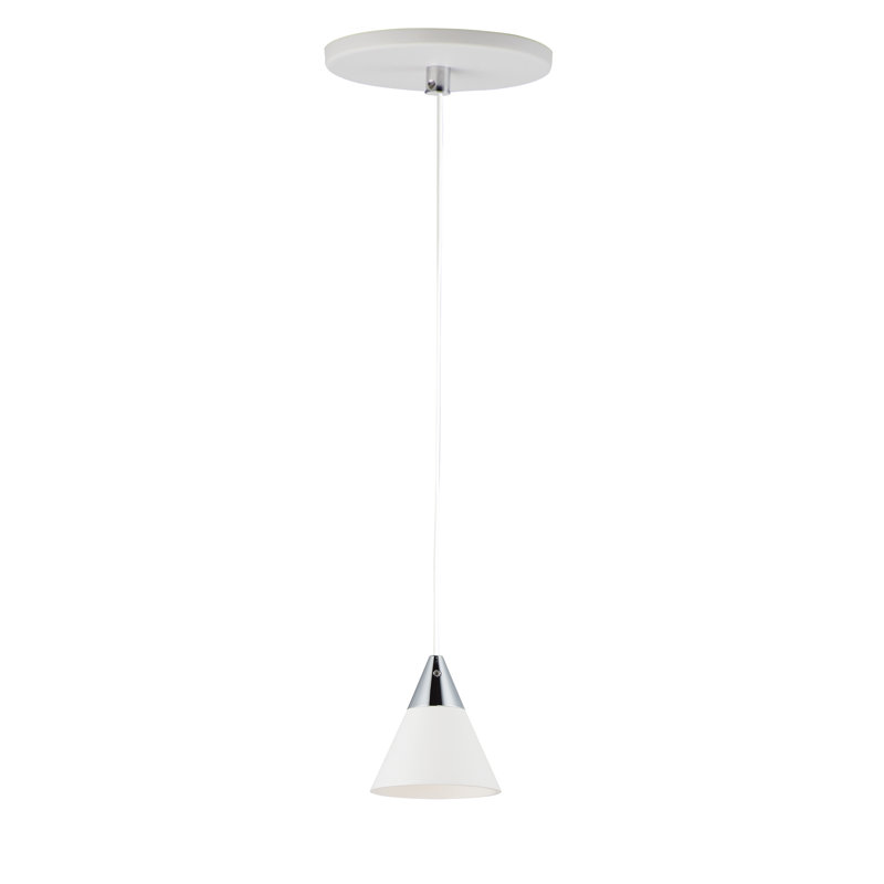 Kepler 1 - Light LED Single Pendant, White / Polised Chrome