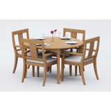 9 Pcs Grade-A Teak Wood Dining Set: 60" Round Table And 8 Osborne Arm Chairs #11OS1208