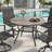 4-Person Round Patio Dining Set With Swivel PVC-Coated Polyester Chairs-2033449553