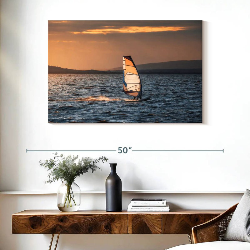 Sunset Windsurfing, 26" H x 39" W