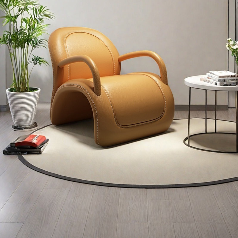 Fauteuil de loisir en similicuir léger et luxueux, Orange