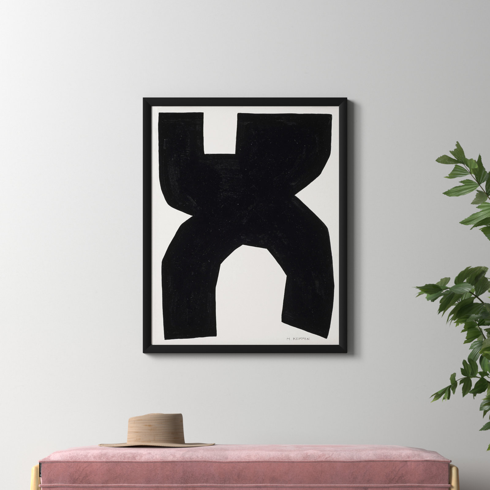 Module On White 1 by Michael Kempen, Black, 38" H x 30" W x 1.25" D