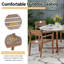 Ensemble de salle à manger pour 4 personnes en bois d'acacia avec table ronde pour patio, jardin, bord de piscine, pelouse et intérieur -90468969