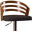 Tabouret de bar pivotant à dossier moderne en bois avec coussin-194726881