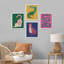 Chat rouge, crocodile vert, léopard rose, serpent bleu, impression sur papier, 4 pièces-97770638-97770639