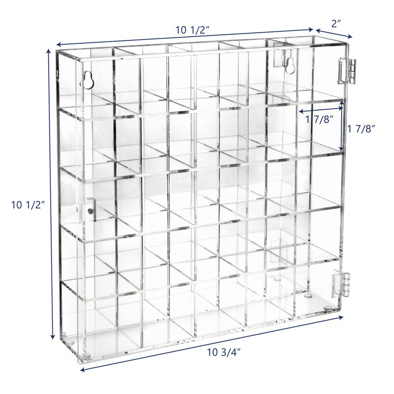 Clear Acrylic Wall-Mounted Display Case with Mirrored Back