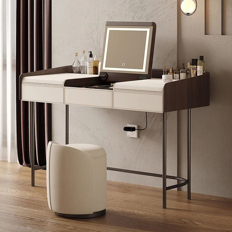 Makeup Vanity with Light mirror,2 drawers,1chair