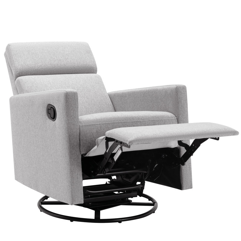 Upholstered Home Theater Seat, Gray Linen Blend