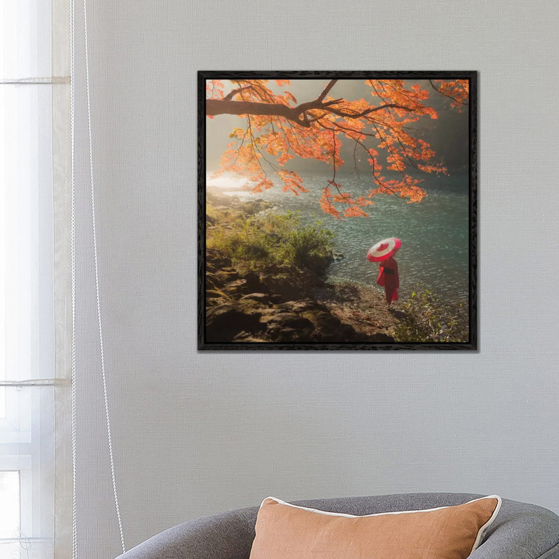 Autumn In Japan XVII by Daniel Kordan - Print on Canvas, Black Framed, 66.04 cm H x 66.04 cm W