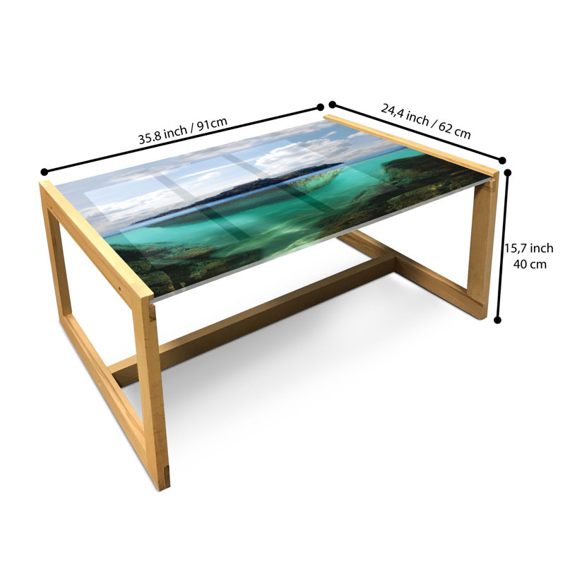 Jamyra Trestle Coffee Table, 40cm H x 91cm W x 62cm D