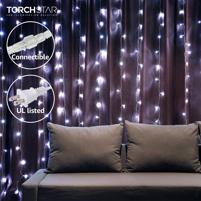 320 LED 9.8FT × 9.8FT Window Curtain String Light, 8 Lighting Modes, Wedding String Lights Decorations