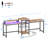 Rectangle Double Computer Desk with LED Strip and Power Outlet-1706814968