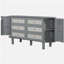 Full-size Wall Bed with Hidden Storage and Modern Woven Design, Grey-121070440-121070437