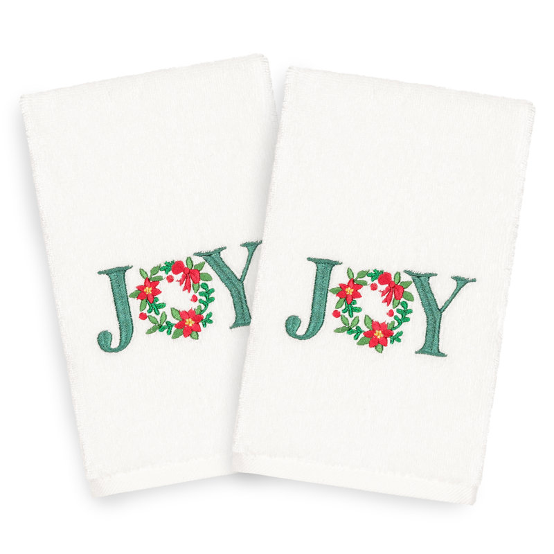 Débarbouillette Christmas Joy, Blanc