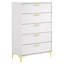 Commode rectangulaire blanche à 5 tiroirs Karena