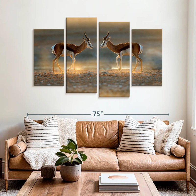 Brampt Springbok Antelopes, 42" H x 68" W