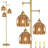 Vintage Brass Floor Lamp With 3 Adjustable Heads & Amber Glass Shades - Mid-Century Modern Decor
