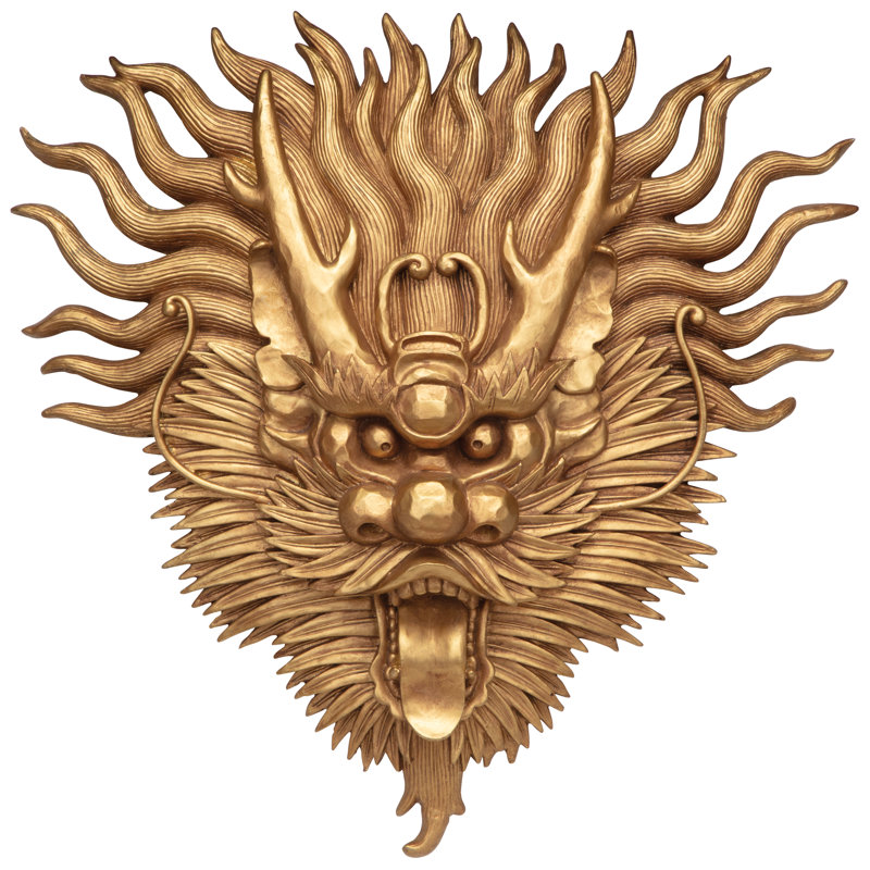 Tibetan Sculptural Dragon Wall Sculpture