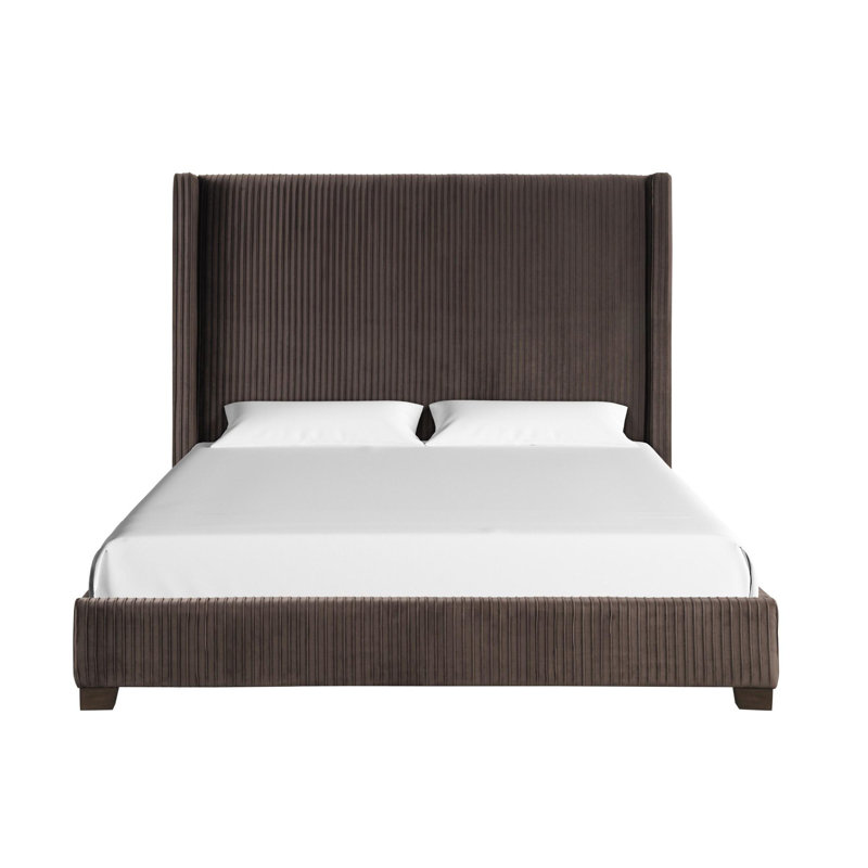 Upholstered Bed In a Box, Dark Brown
