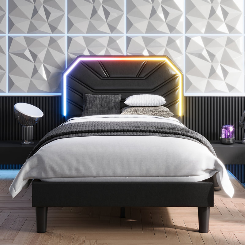 Bed Frames With Lighted Headboard, Twin
